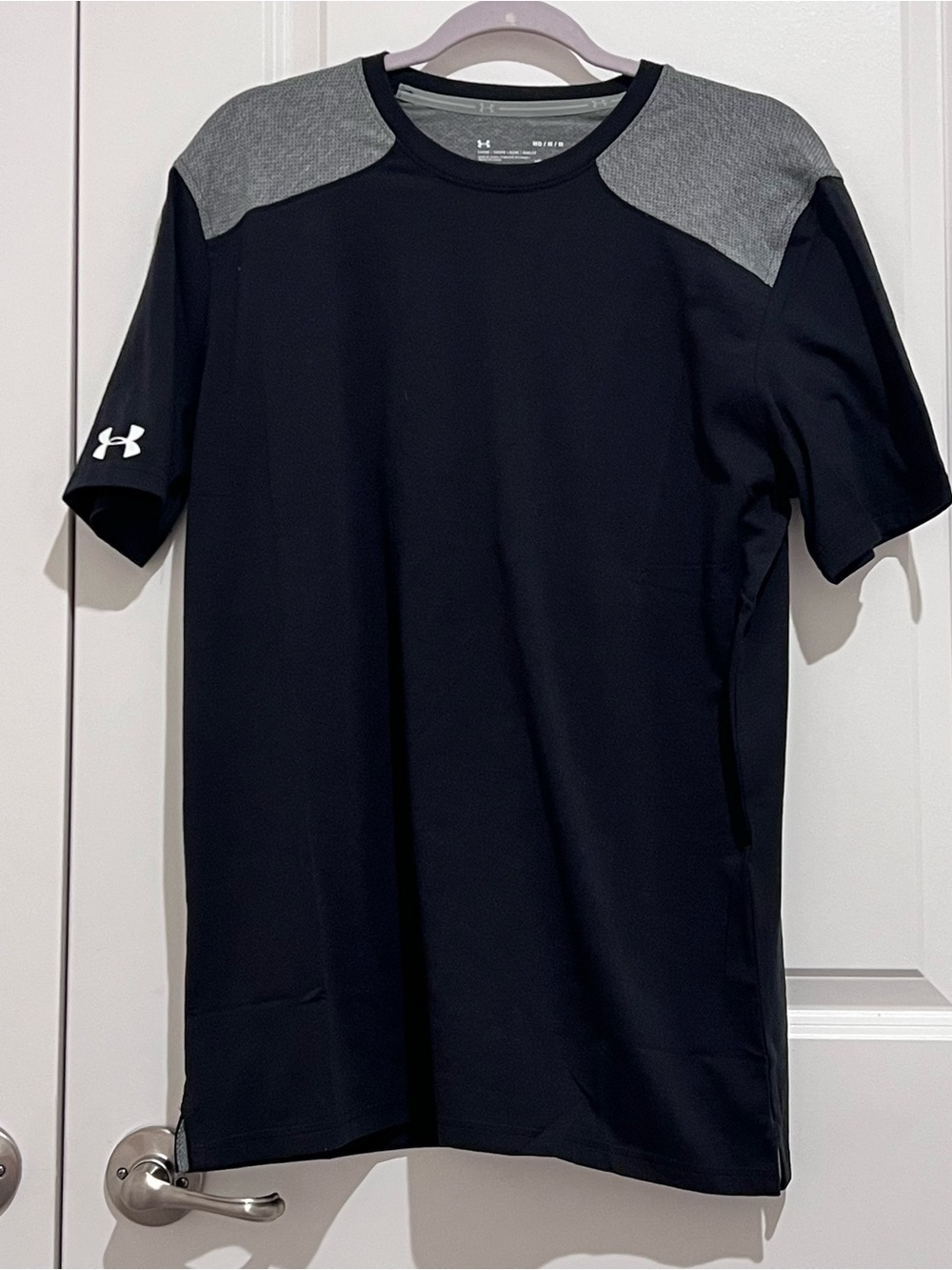 Under Armour Black Polo with Gray Shoulder Panels